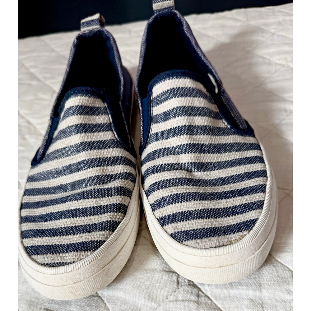 Sperry Women's Canvas Slip-On Low Top Striped Sneakers Blue/White STS85928